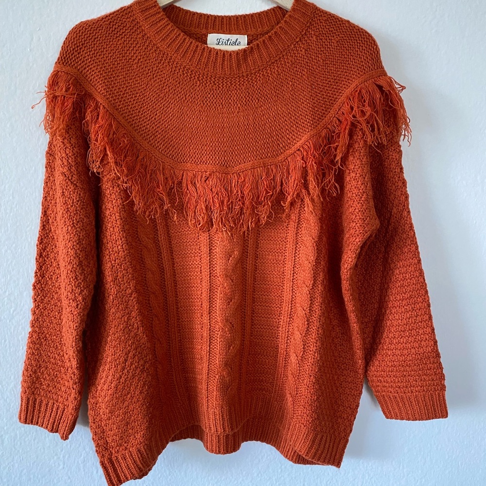 Burnt orange knit sweater - size SMALL